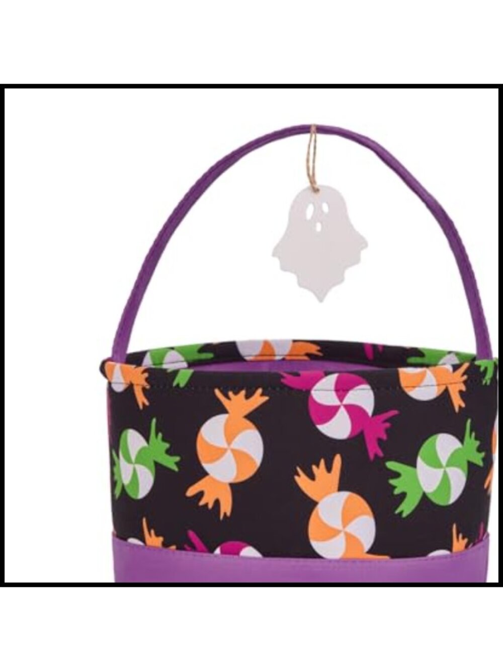 Halloween Candy Corn Basket Tote Bag with Ornament Trick or Treat Bucket